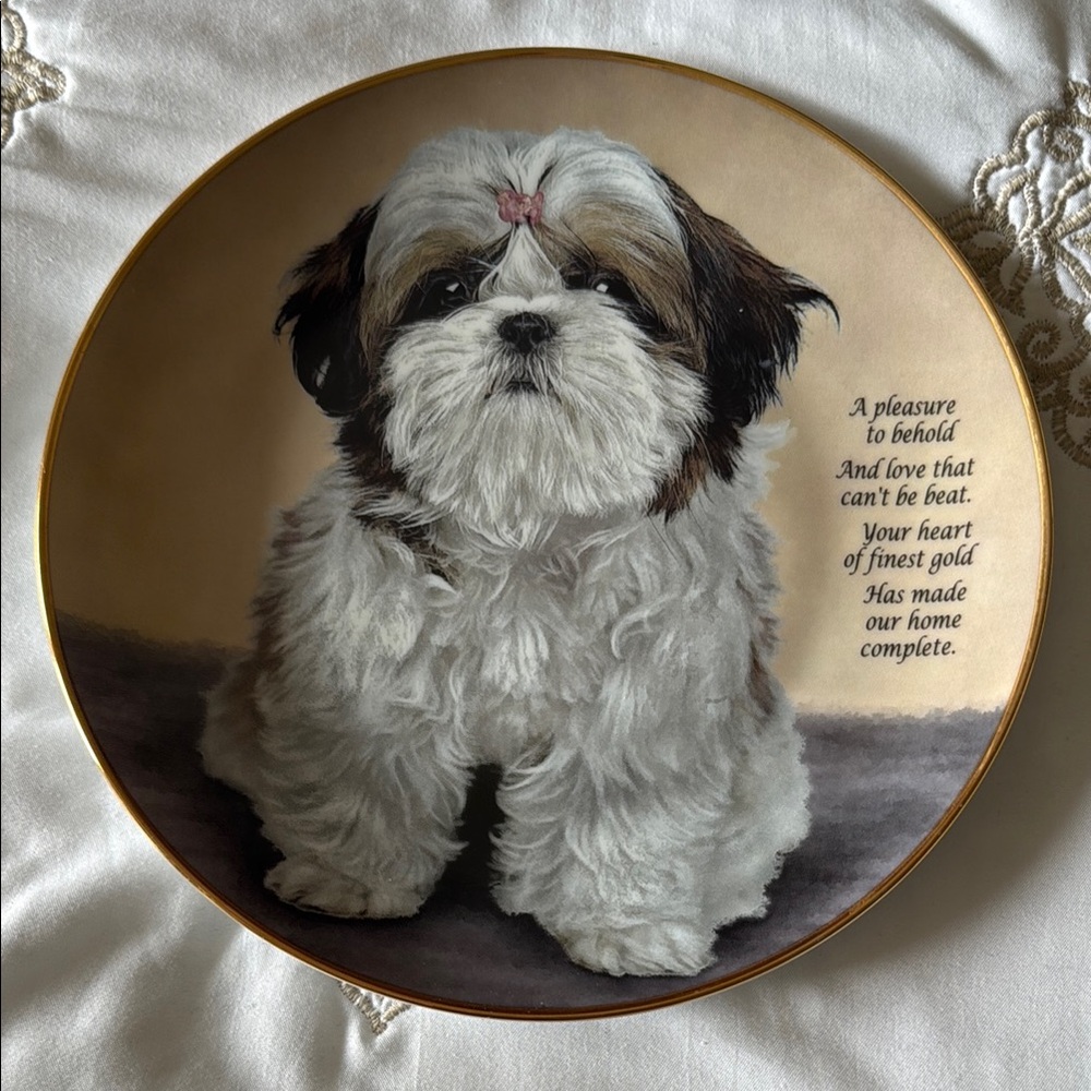 Heart of Gold Cozy “cherished Shih tzus” decorative plate